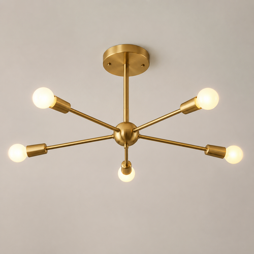 Blikuvo Mässing Sputnik-lampa